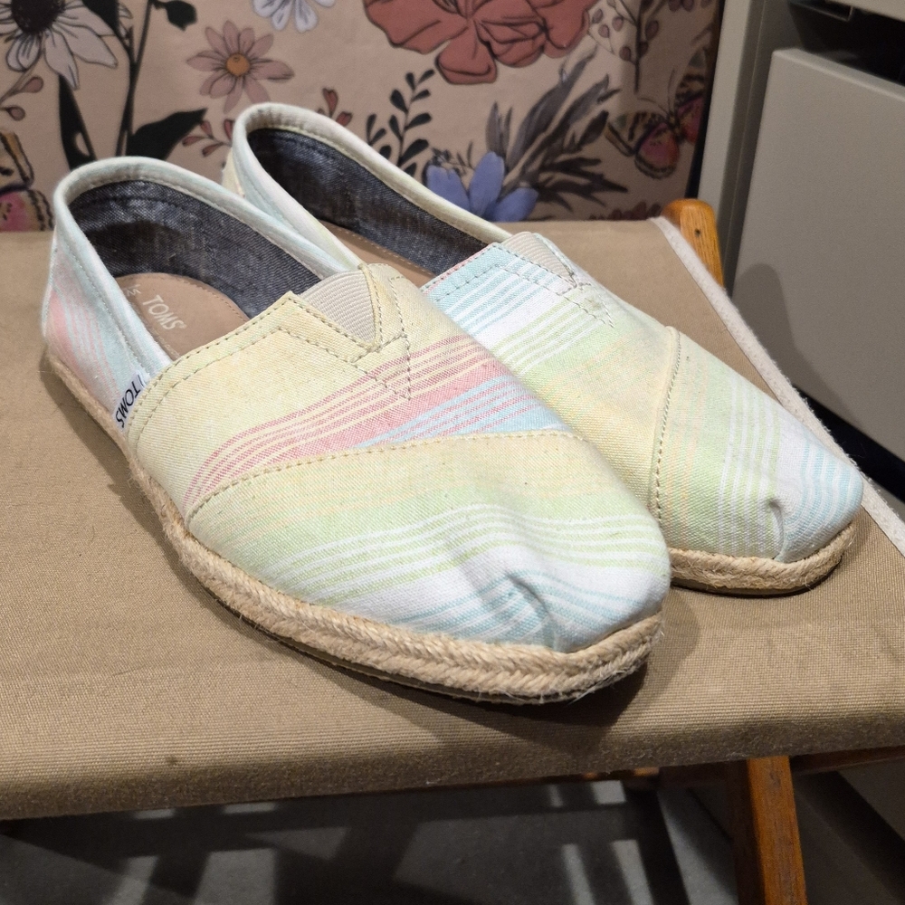 Toms Pastel Striped Women's Flats